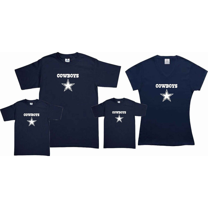 Pkt 4 Playeras Cowboys Dallas Vaqueros Tipo Nfl Familia