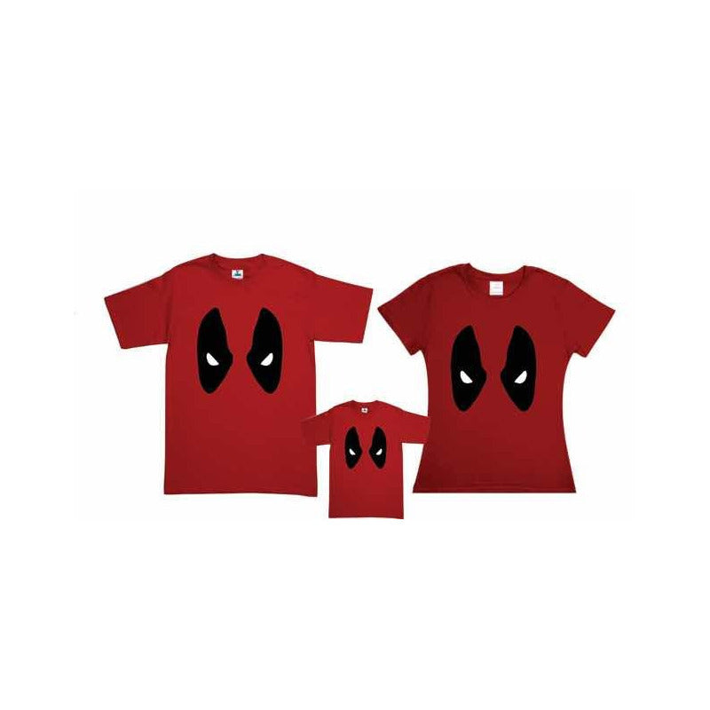 Pkt 3 Playeras Deadpool Mascara Familia Evento Mod 2