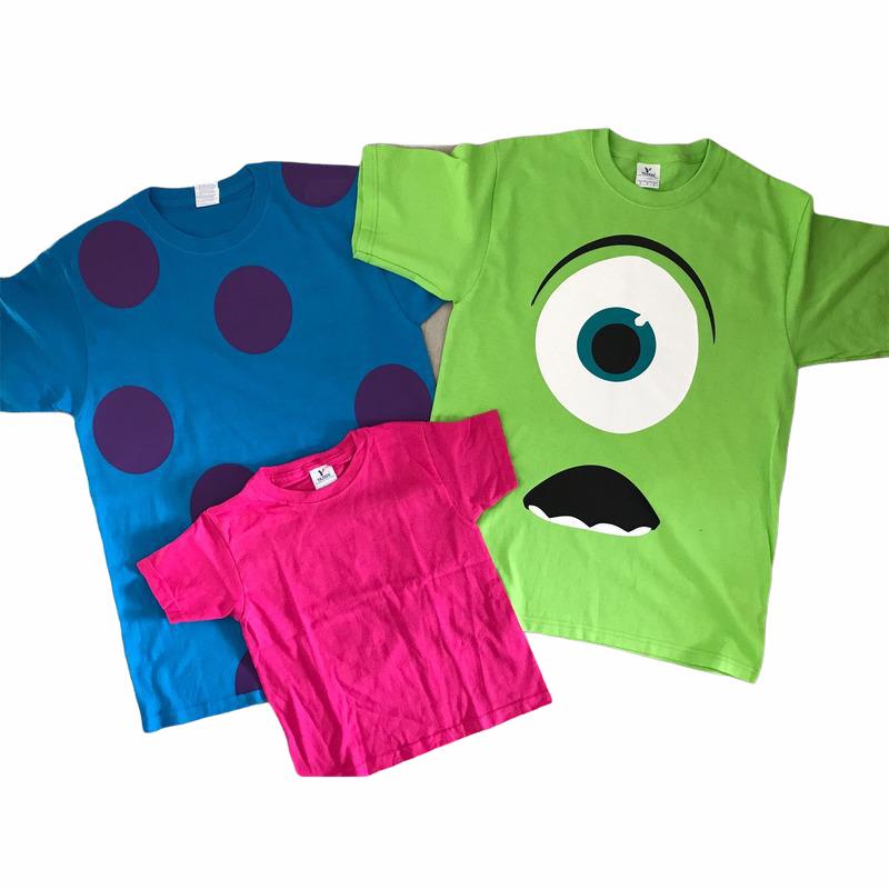 Pkt 3 Playeras Monster Inc Familia Evento Disfraz Mike Sully