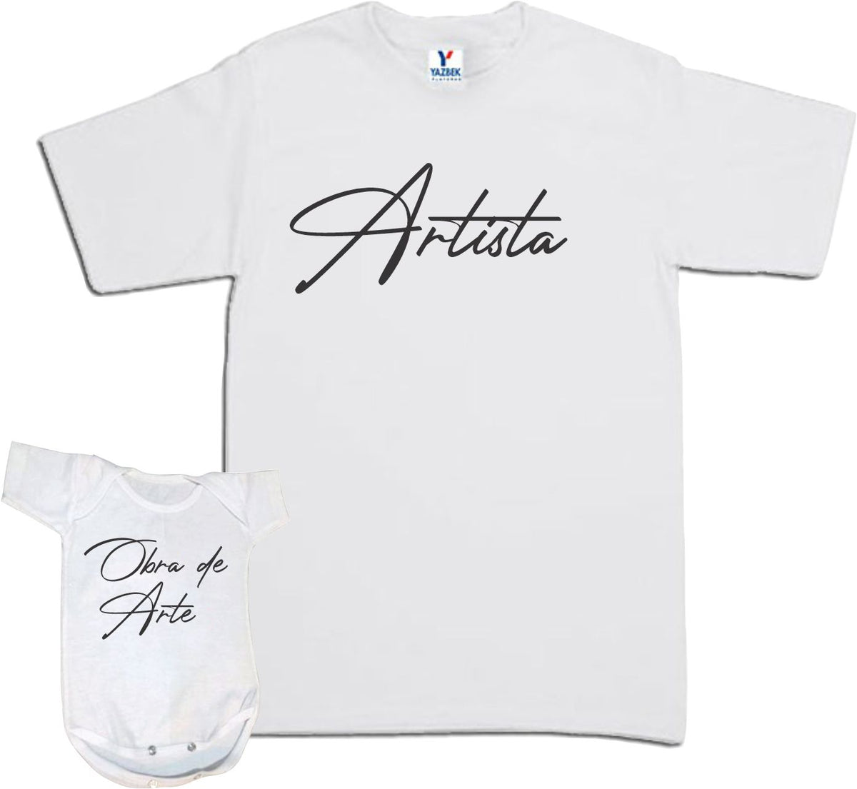 Set 2 Playeras Artista Obra de Arte Dia del Padre Papá e hijo Familia Evento Duo