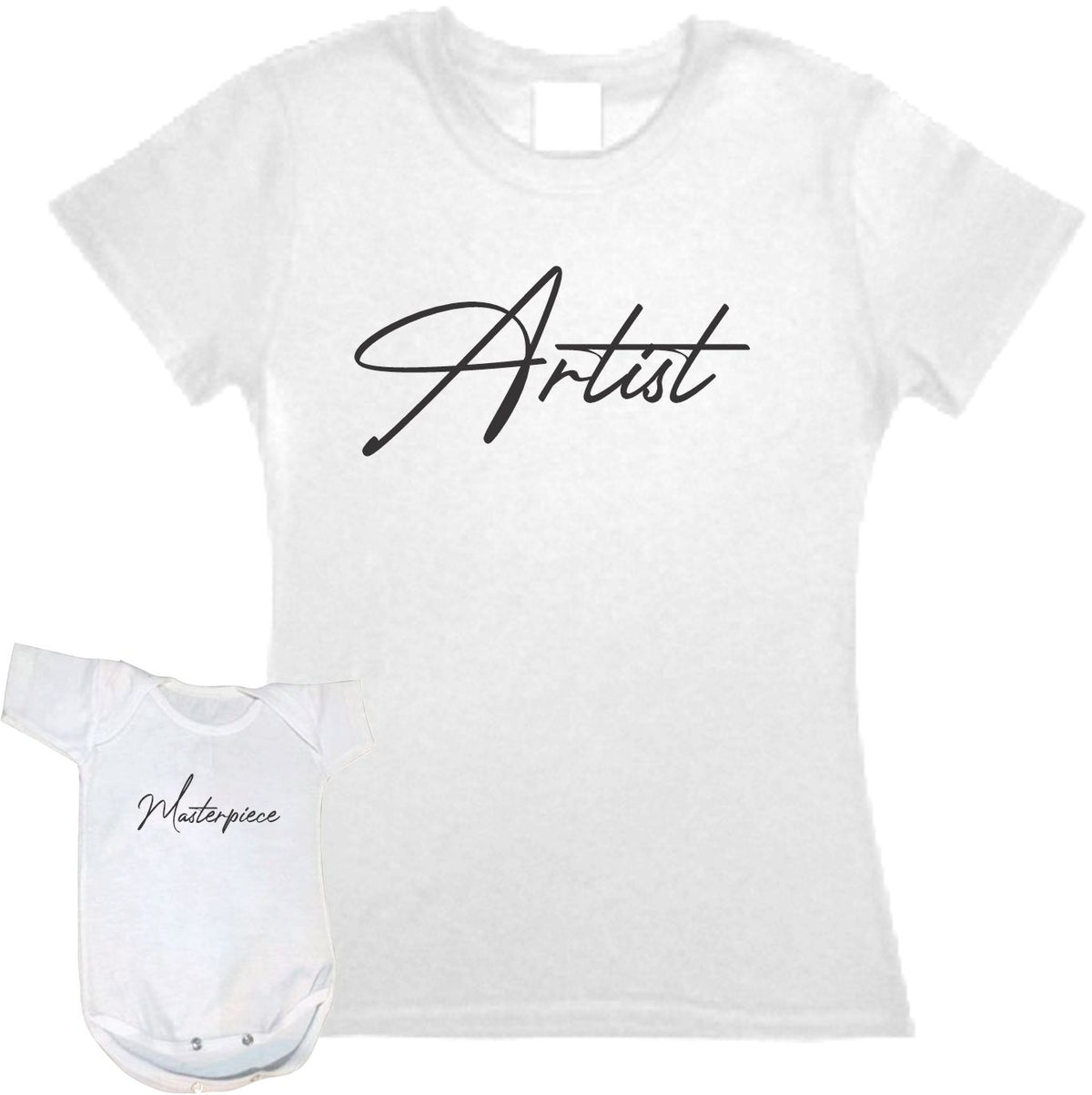 Set 2 Playeras Artist Masterpiece Dia de las Madres Mamá e hijo Familia Evento Duo Mamá e Hija / hijo