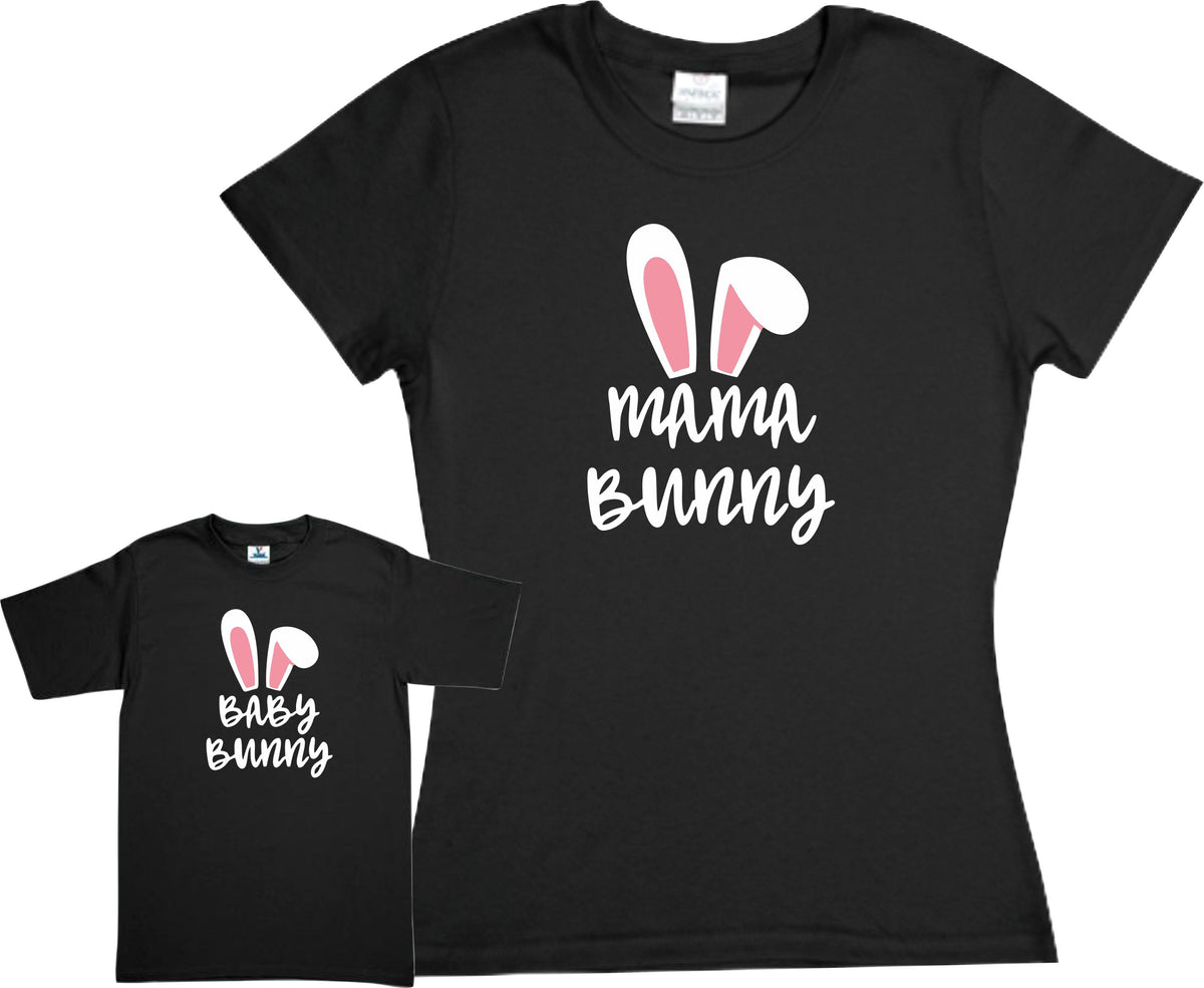 Set 2 Playeras Pascua Mamá Bunny Rosa Dia de las Madres Mamá e hijo Familia Evento Duo Mamá e Hija Conejito