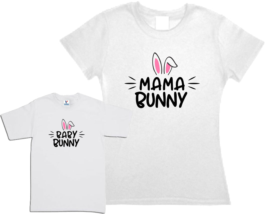 Set 2 Playeras Pascua Mamá Bunny WW Dia de las Madres Mamá e hijo Familia Evento Duo Mamá e Hija Conejito