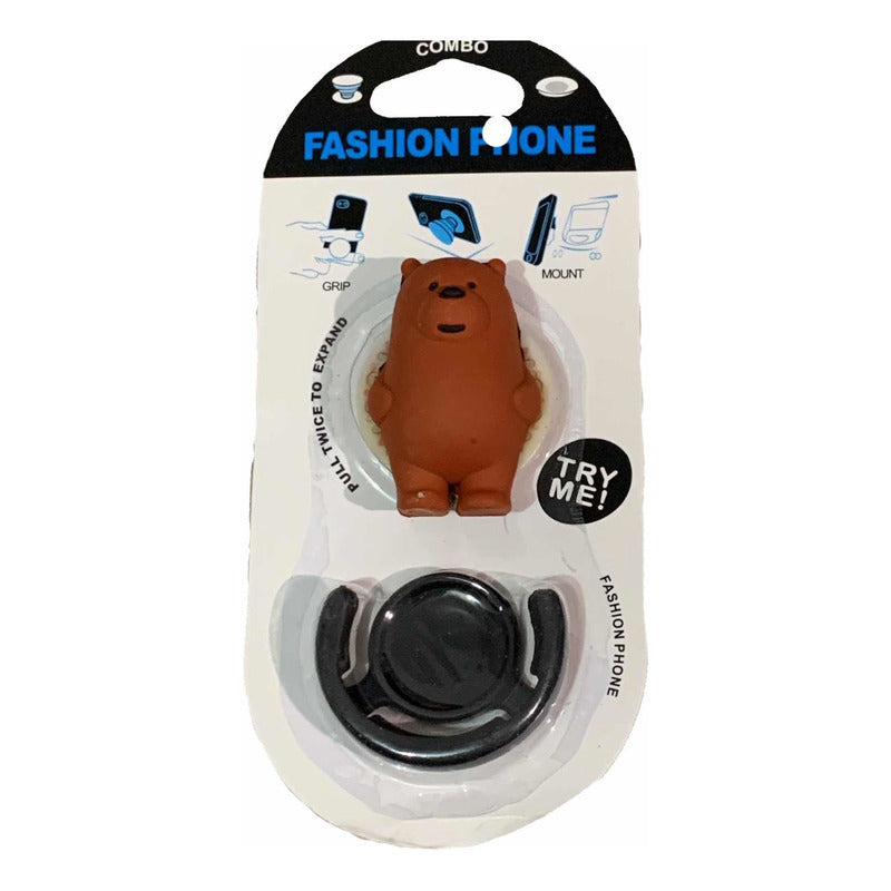 Pop Osos Escandalosos Pardo Sujetador Soporte Chupon Celular