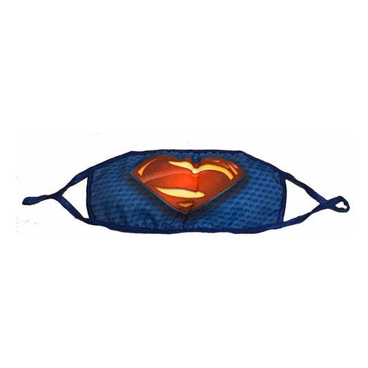 Cubrebocas Superman Azul Rey Tapa Bocas Tela Lavable Dc