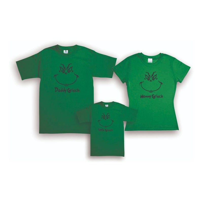Set El Grinch 3 Playeras Familiar Familia Navidad Papa, Mama