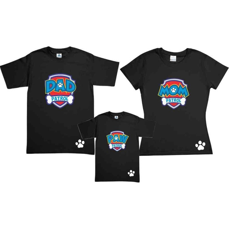 Set Playeras Paw Patrol Papa, Mama, Familia Infantil
