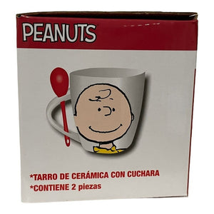 Snoopy Taza Con Cuchara Peanuts Ceramica 440ml Tarro