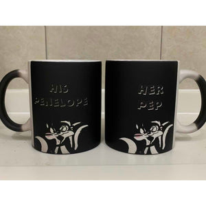 Set 2 Tazas Pep Le Pew & Penolepe Pussycat Novios Pareja