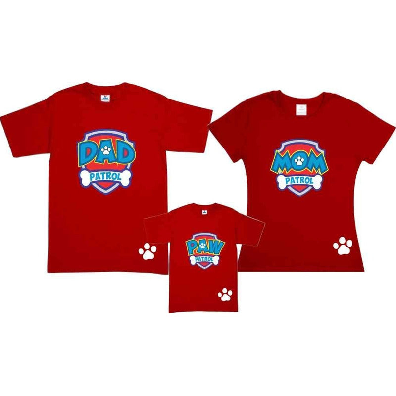 Set Playeras Paw Patrol Papa, Mama, Familia 2 Infantiles