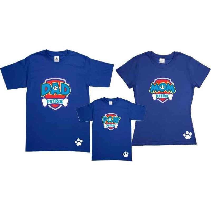 Set Playeras Paw Patrol Papa, Mama, Familia Infantil