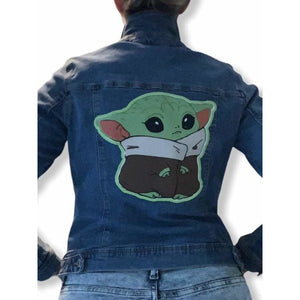 Baby Yoda Chamarra Mezclilla Dama Slim Fit