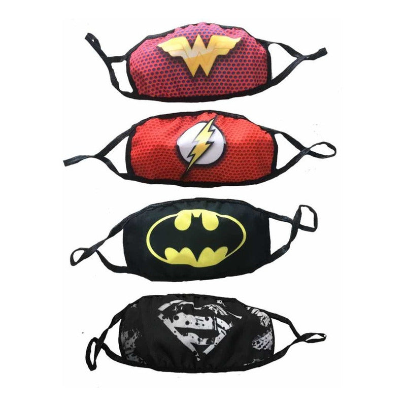 Cubrebocas Batman Flash Wonder Woman Tapabocas Tela Lavable