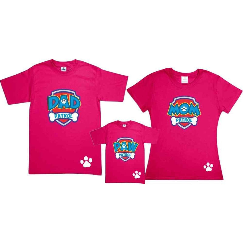 Set Playeras Paw Patrol Papa, Mama, Familia Infantil