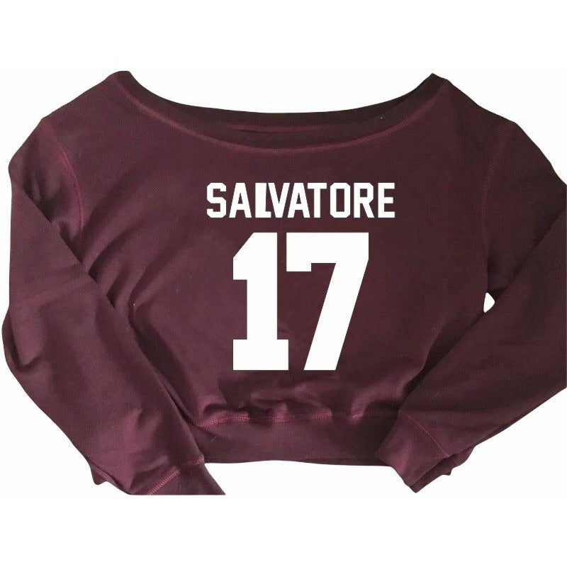 Hoodie Salvatore The Vampire Diaries Crop Top Dama