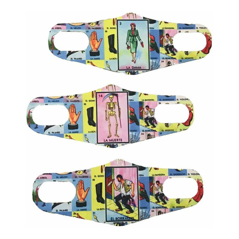 Cubrebocas Lotería Tapa Bocas Lycra Lavable Reutilizable