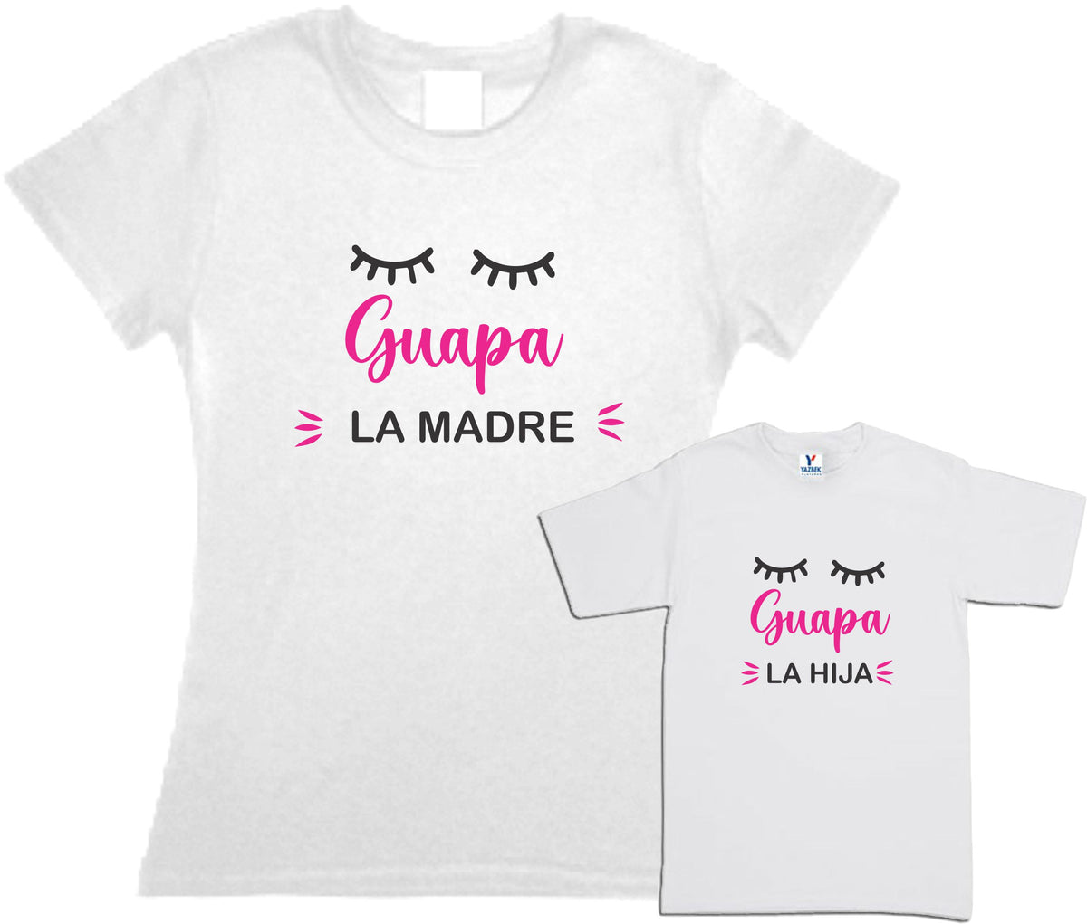 Set 2 playeras Guapa La Madre Gupo el Hijo o Guapa la hija Duo Mamá e hijo Dia de las madres Familia Evento