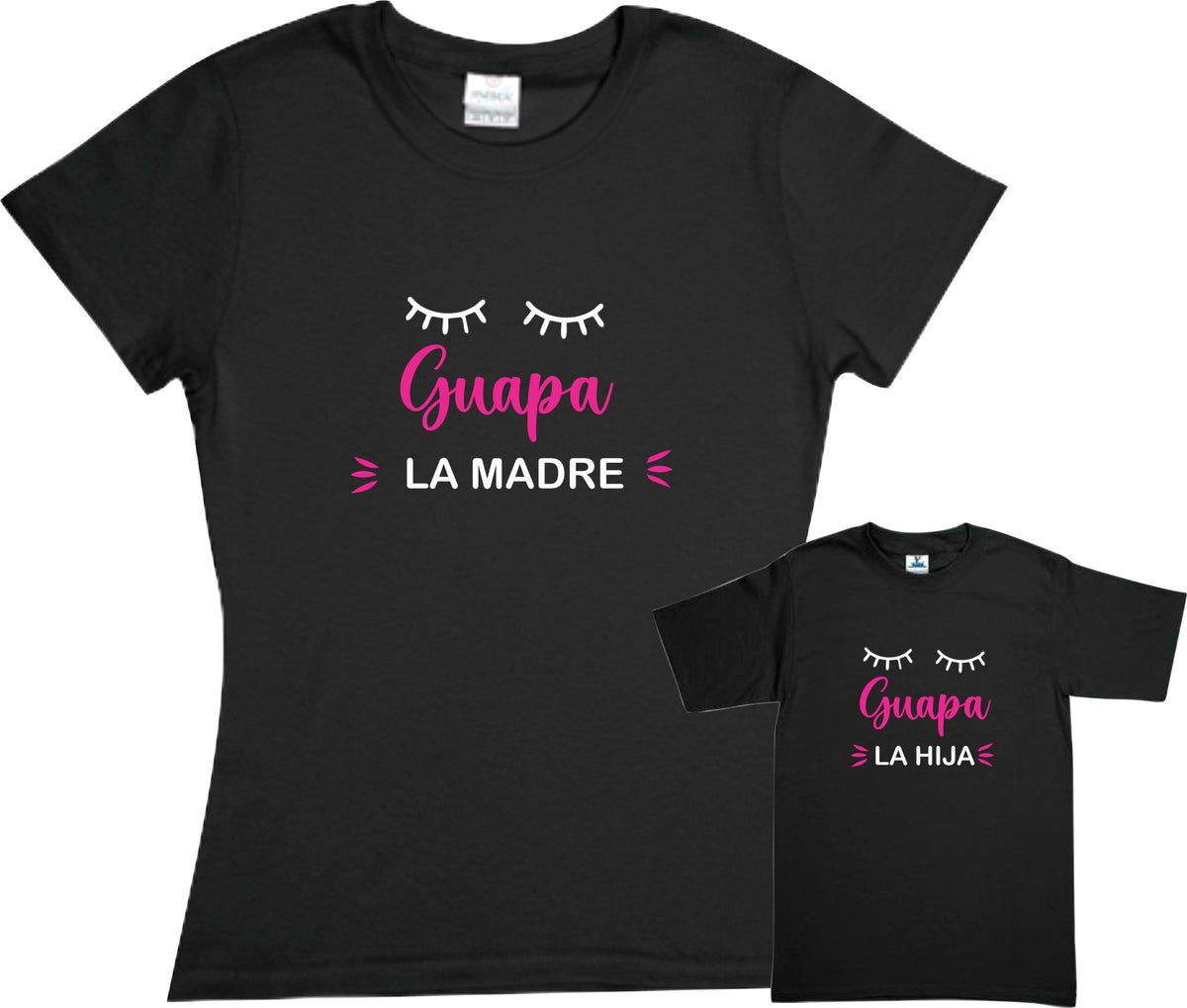Set 2 playeras Guapa La Madre Gupo el Hijo o Guapa la hija Duo Mamá e hijo Dia de las madres Familia Evento
