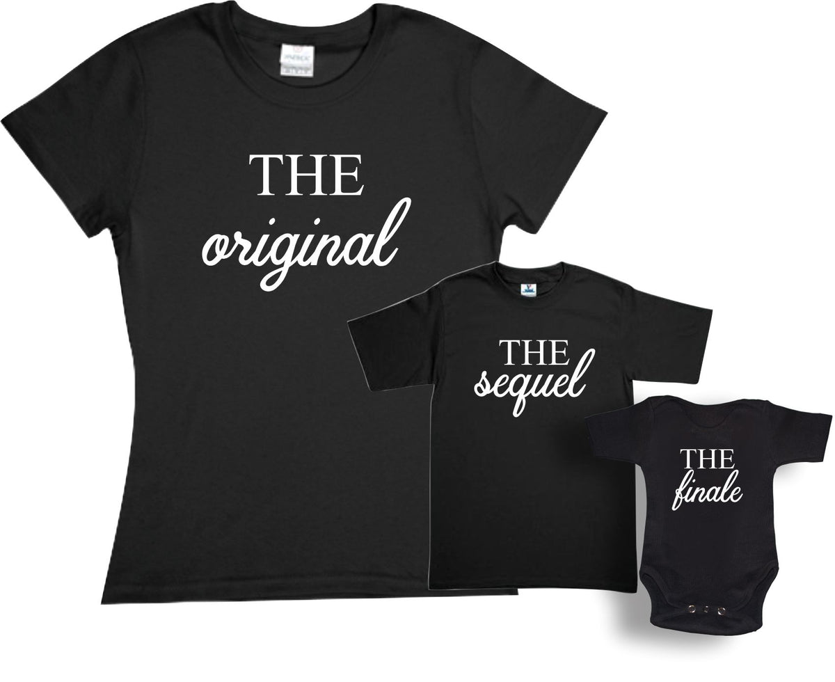 Set 3 Playeras The Original, The Sequel y The Finale Peliculas Dia de las Madres Mamá e hijos Familia Evento