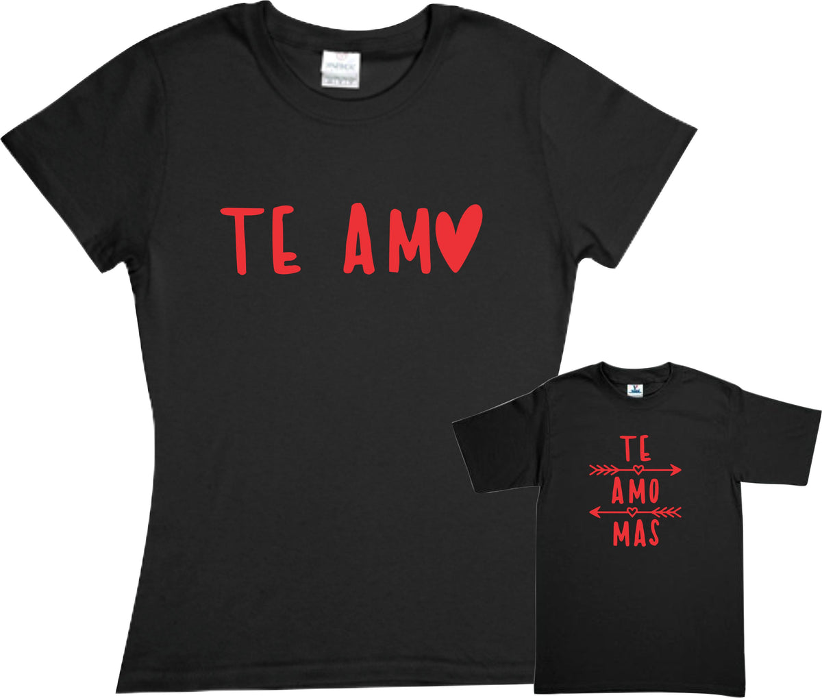 Set 2 playeras Te Amo Yo te Amo Mas Duo Mamá e hijo / hija Dia de las madres Familia Evento