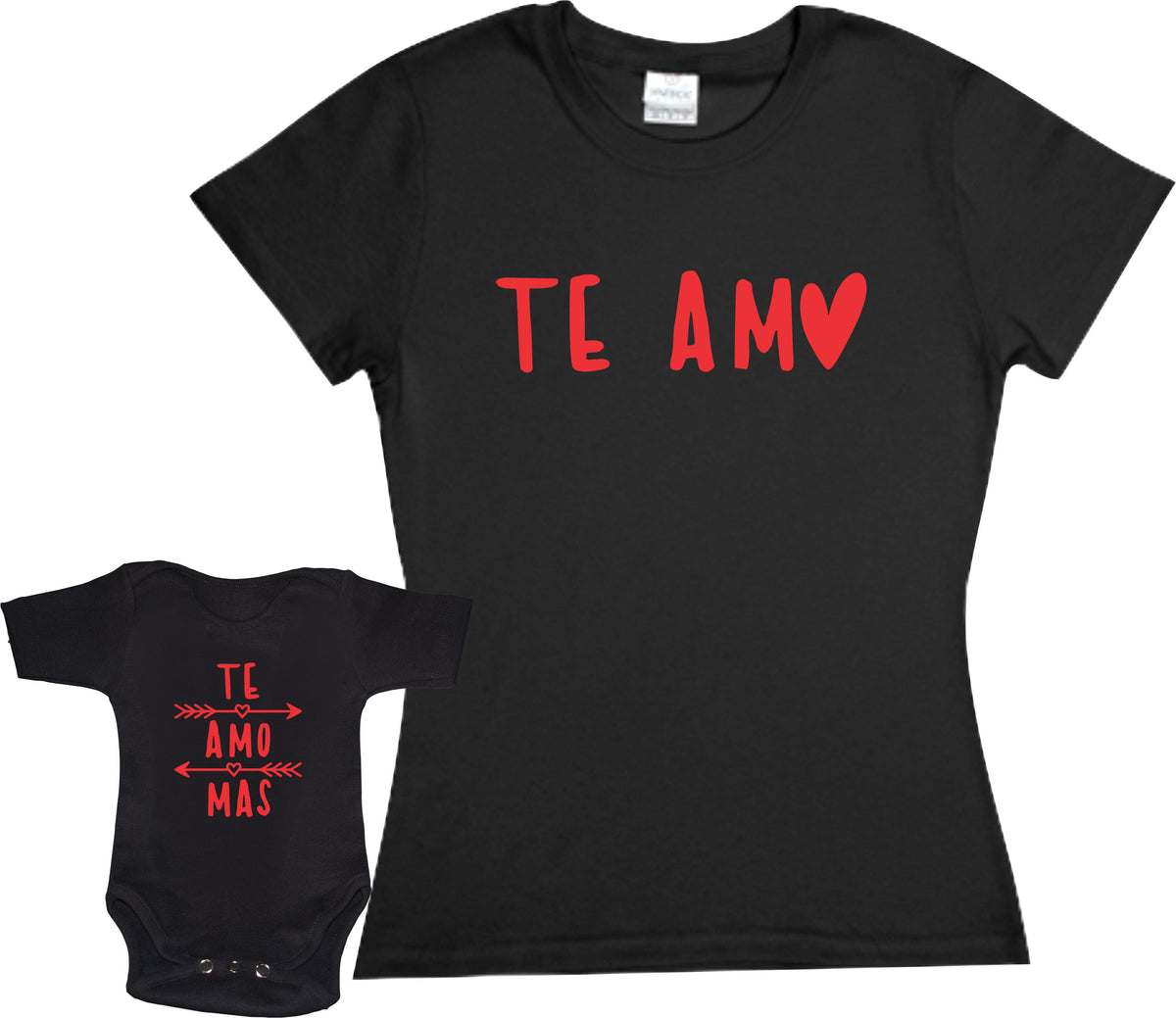 Set 2 playeras Te Amo Yo te Amo Mas Duo Mamá e hijo / hija Dia de las madres Familia Evento