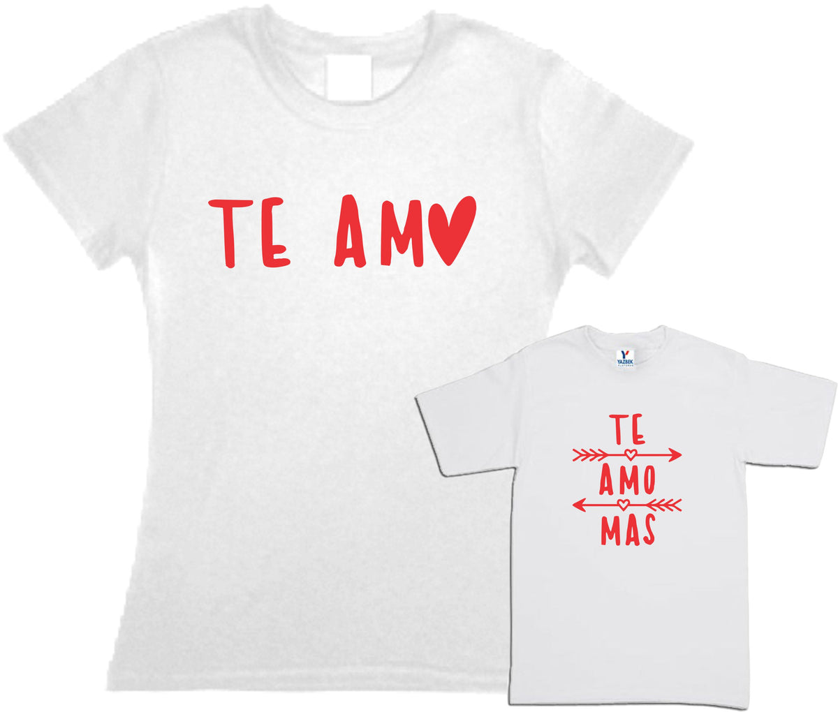Set 2 playeras Te Amo Yo te Amo Mas Duo Mamá e hijo / hija Dia de las madres Familia Evento