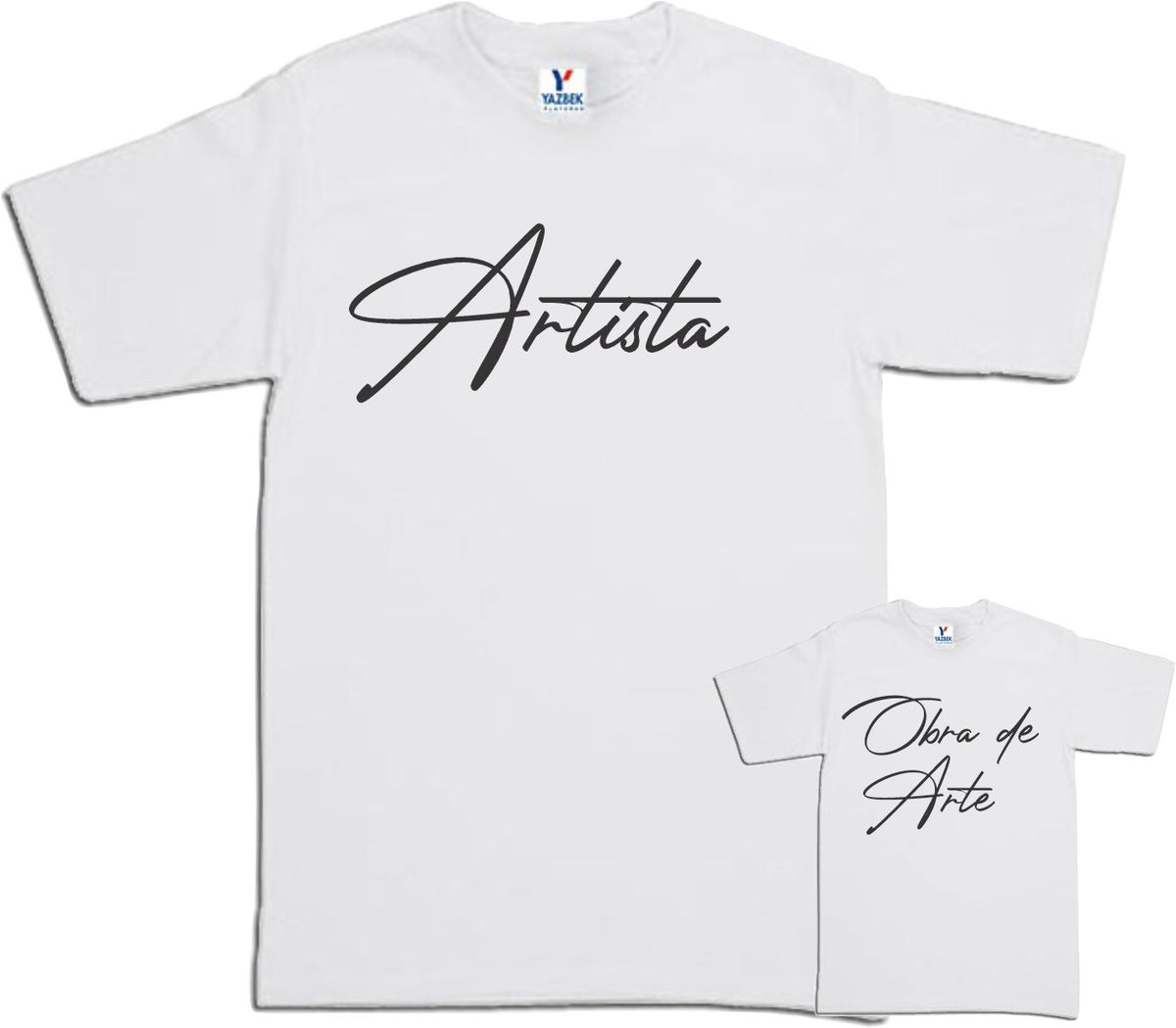 Set 2 Playeras Artista Obra de Arte Dia del Padre Papá e hijo Familia Evento Duo