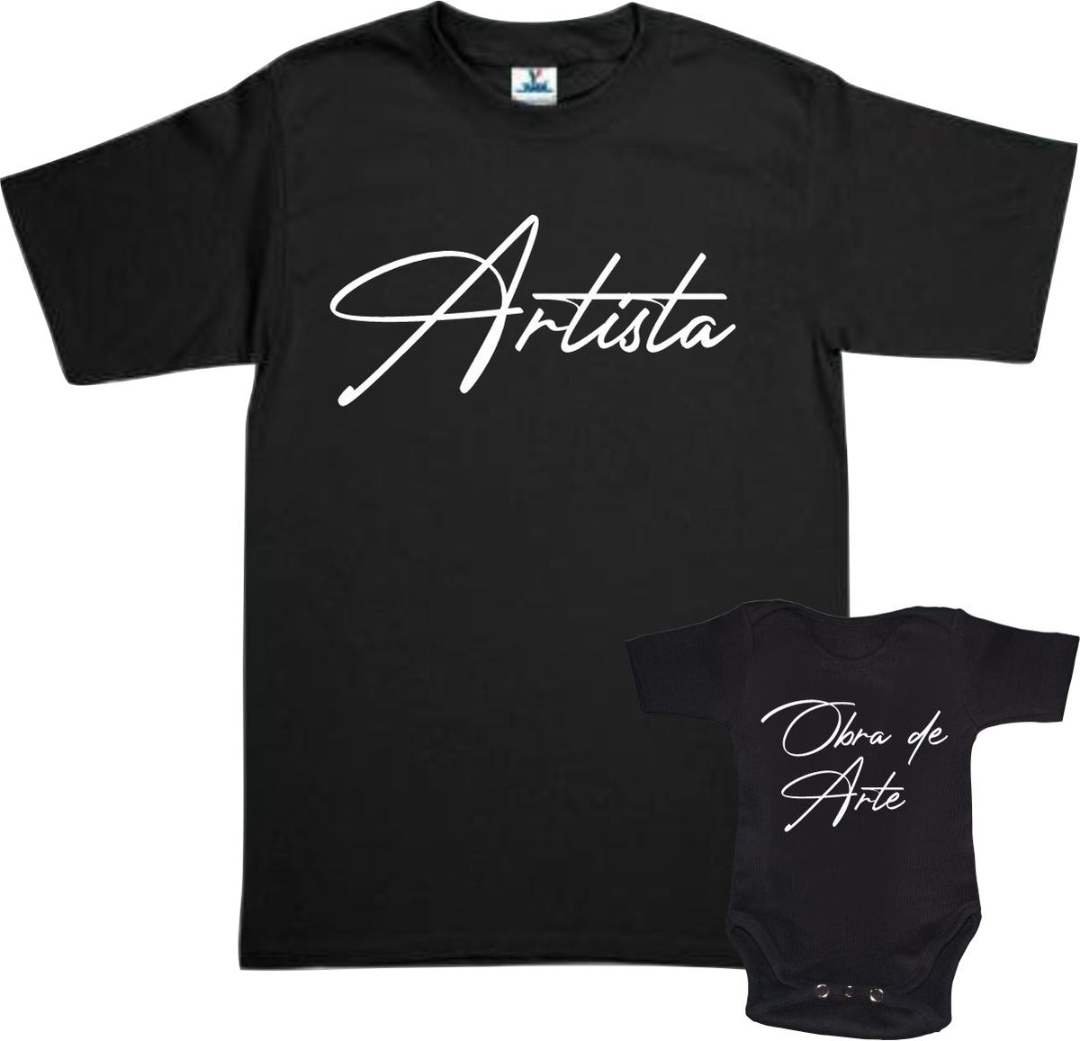 Set 2 Playeras Artista Obra de Arte Dia del Padre Papá e hijo Familia Evento Duo