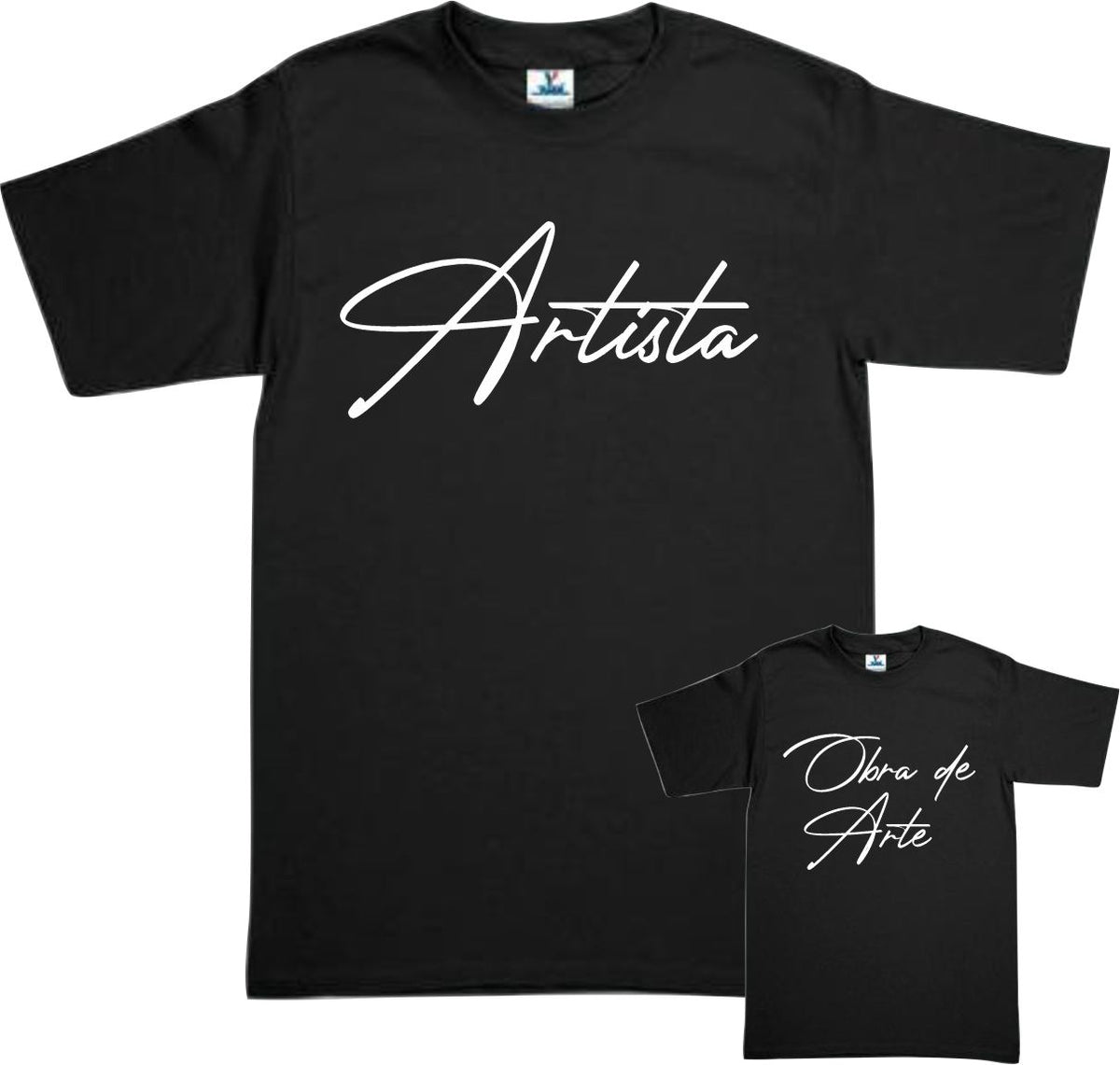 Set 2 Playeras Artista Obra de Arte Dia del Padre Papá e hijo Familia Evento Duo
