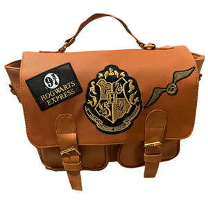 Mochila Harry Potter Hogwarts Mini Portafolio Bolso Quidditch Plataforma 9 3/4 Bolsa Camel