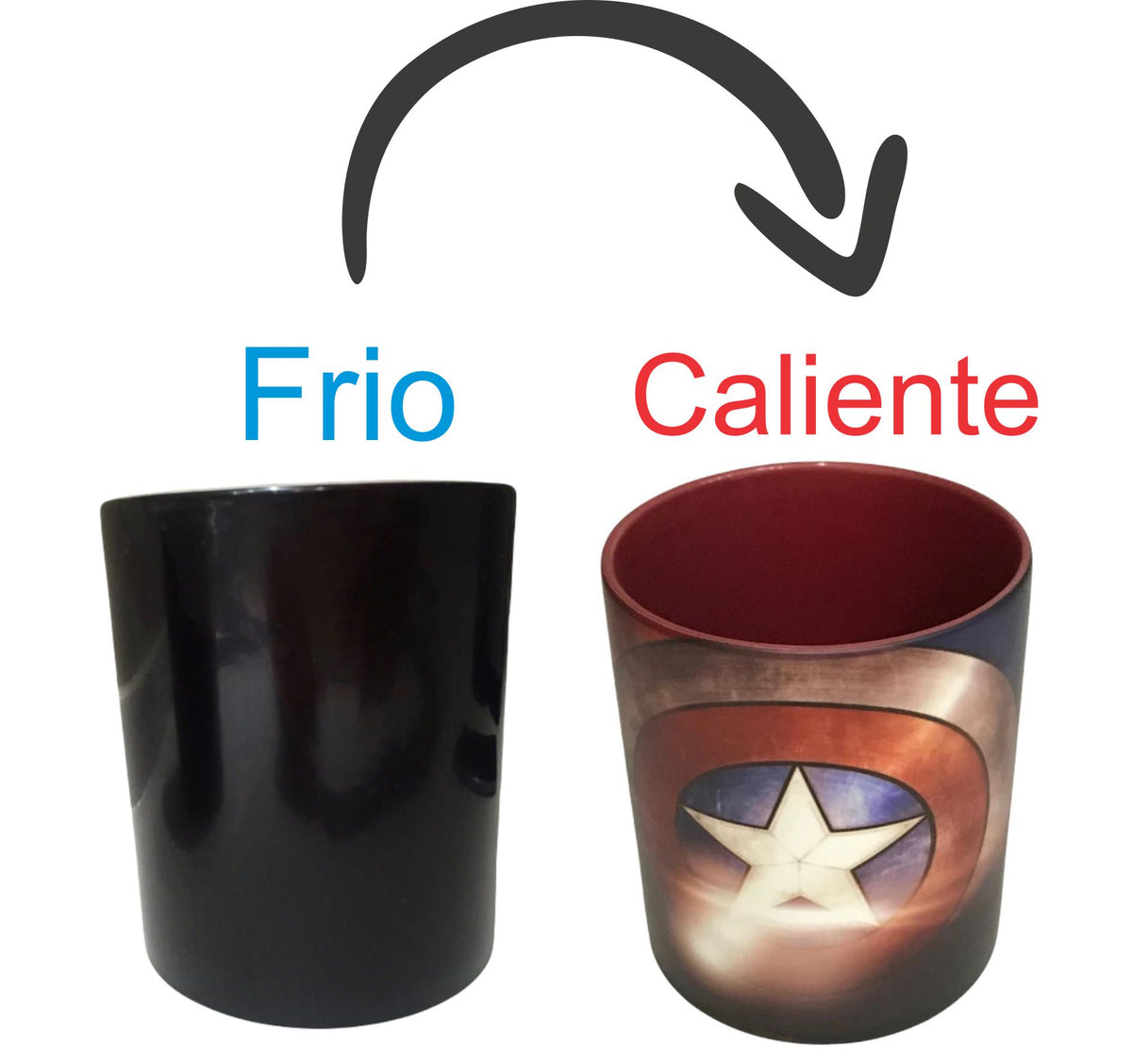 Capitan America Taza Mágica Fondo Rojo