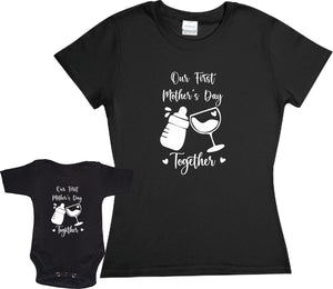 Set 2 playeras Our First Mothers Day together Duo Mamá e hijo Familia Evento