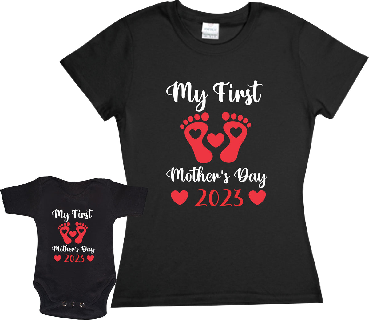 Set 2 playeras My First Mothers Day Duo Mamá e hijo Familia Evento