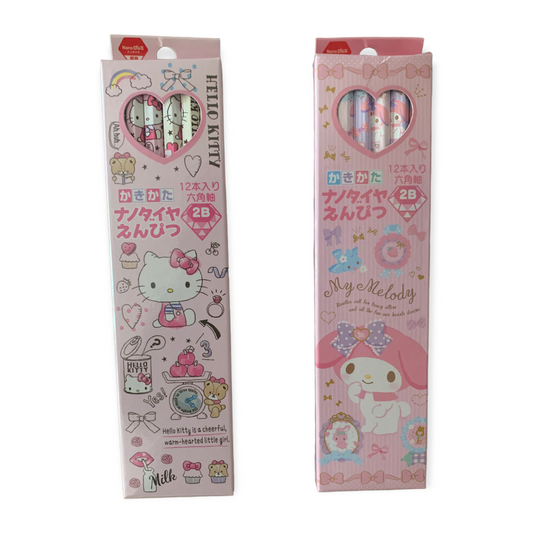 Hello Kitty o My Melody caja de lápices 12 piezas
