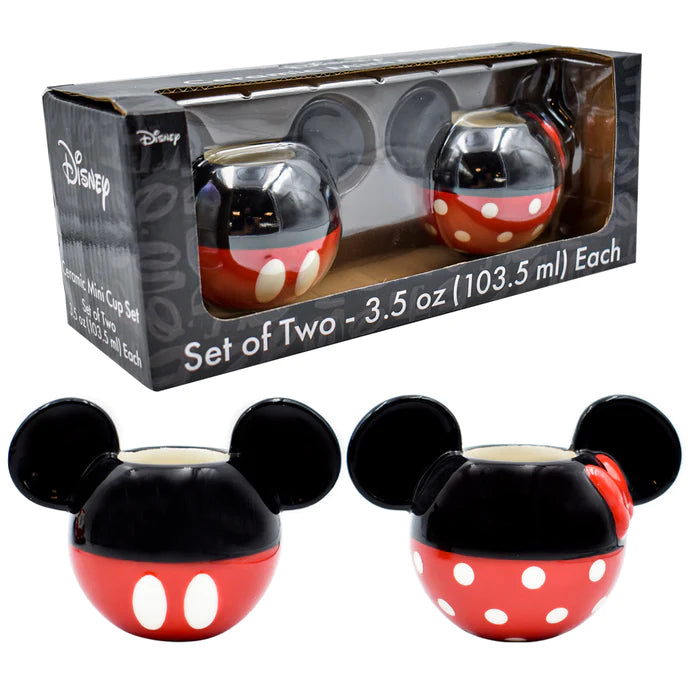 Set Mini tazas Mickey y Minnie Mouse cerámica 103 ml