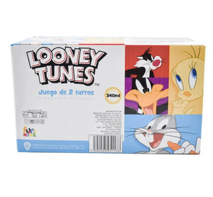 Looney tunes Juego de 2 Tarros con Cuchara de pareja Piolin & Silvestre