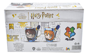 Harry potter & Hermione Granger Juego de 2 Tarros con Cuchara de pareja San Valentin Tazas Novios amigos