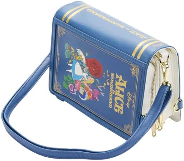 Loungefly Alicia en el País de las maravillas Crossbody / Mini Back Pack Libro convertible reversible