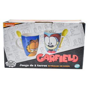 Garfield Juego de 2 Tarros con Cuchara de pareja Garfield & Oddie