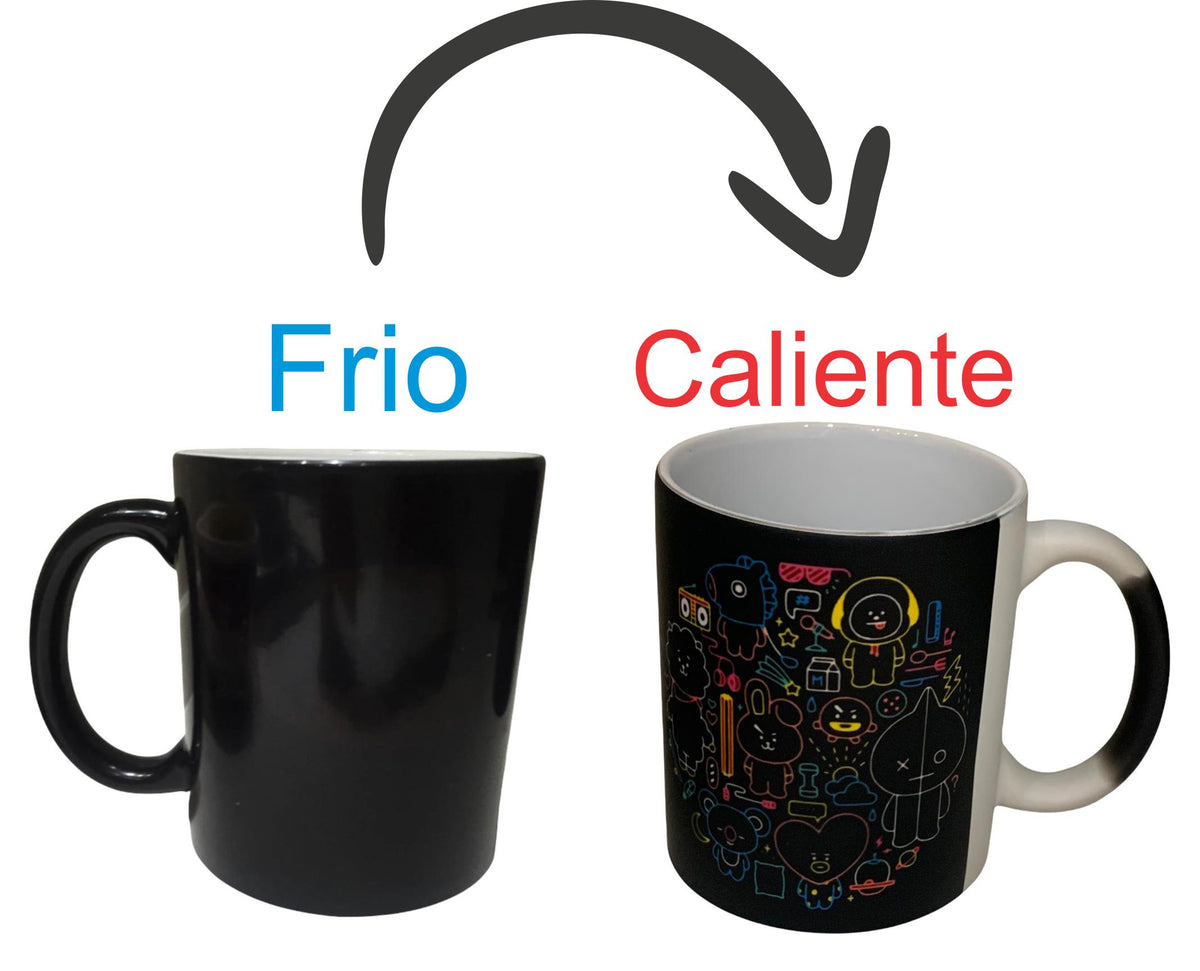 Taza Bt21 Mágica Térmica Bts Kpop Kawaii Md Blk