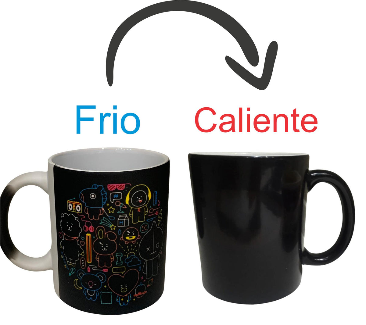 Taza Bt21 Mágica Térmica Bts Kpop Kawaii Md Blk