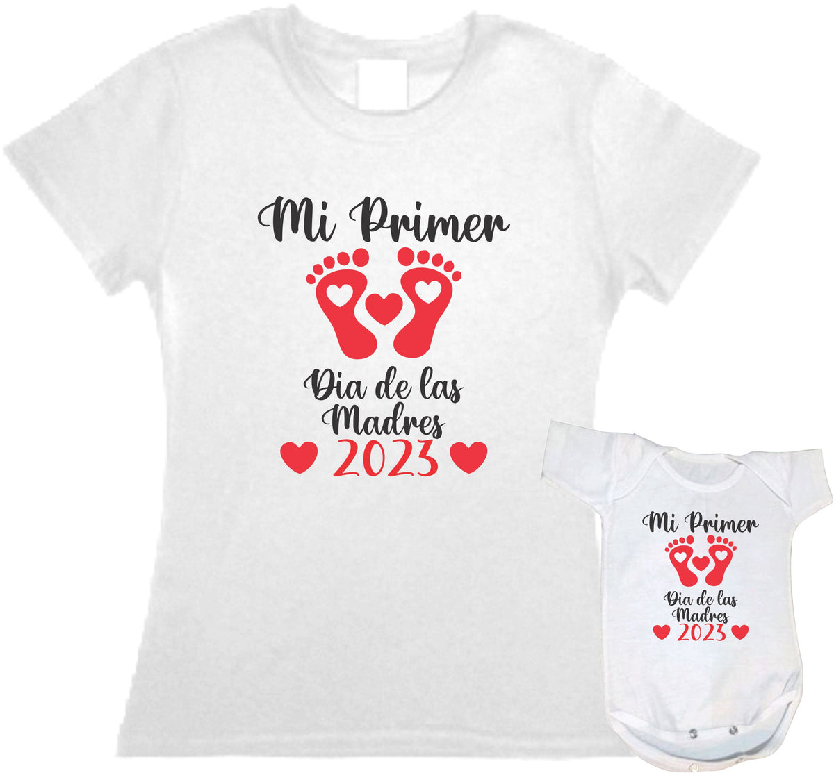 Set 2 playeras Mi Primer dia de las Madres Duo Mamá e hijo Familia Evento Baby Shower