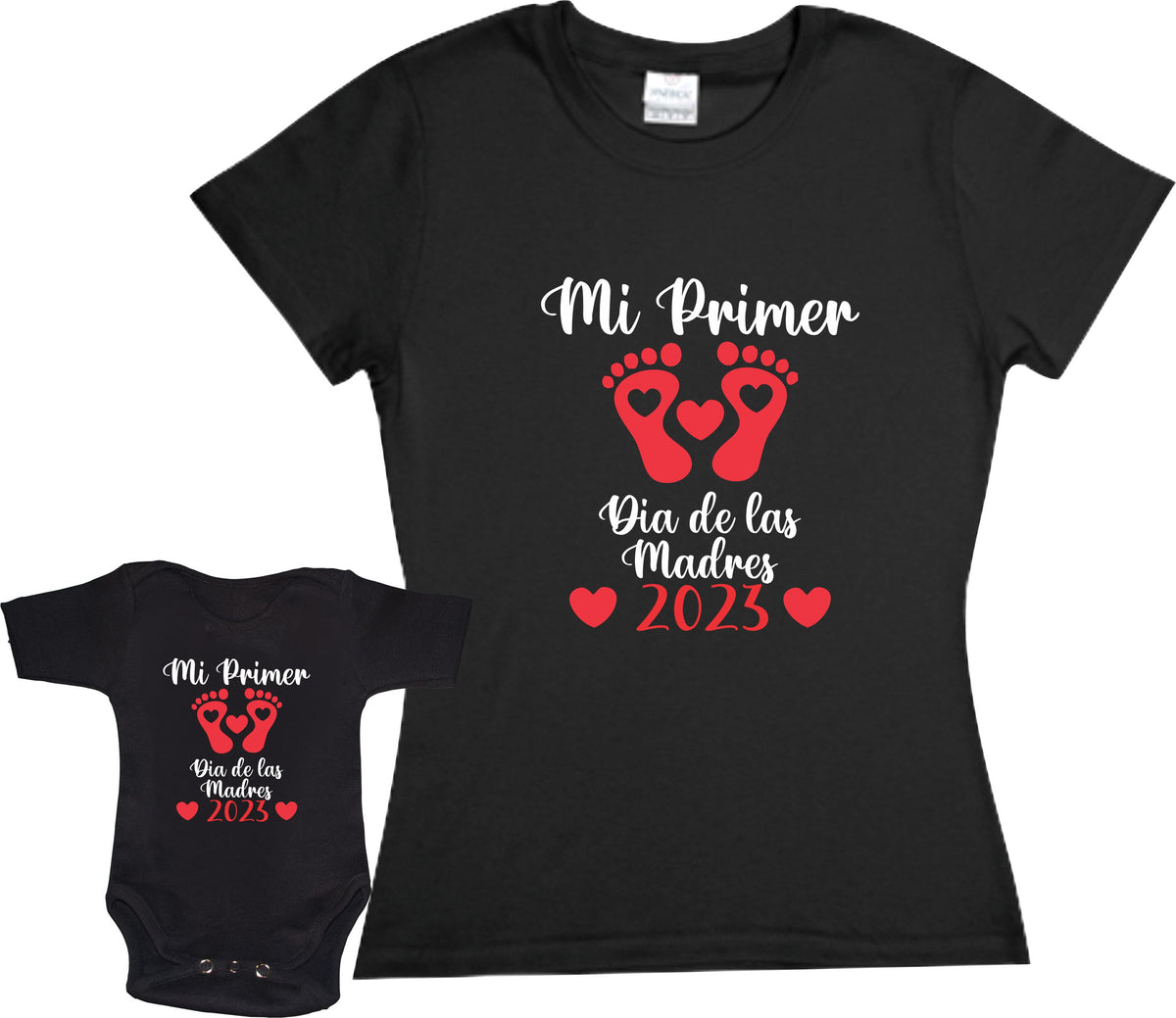 Set 2 playeras Mi Primer dia de las Madres Duo Mamá e hijo Familia Evento Baby Shower