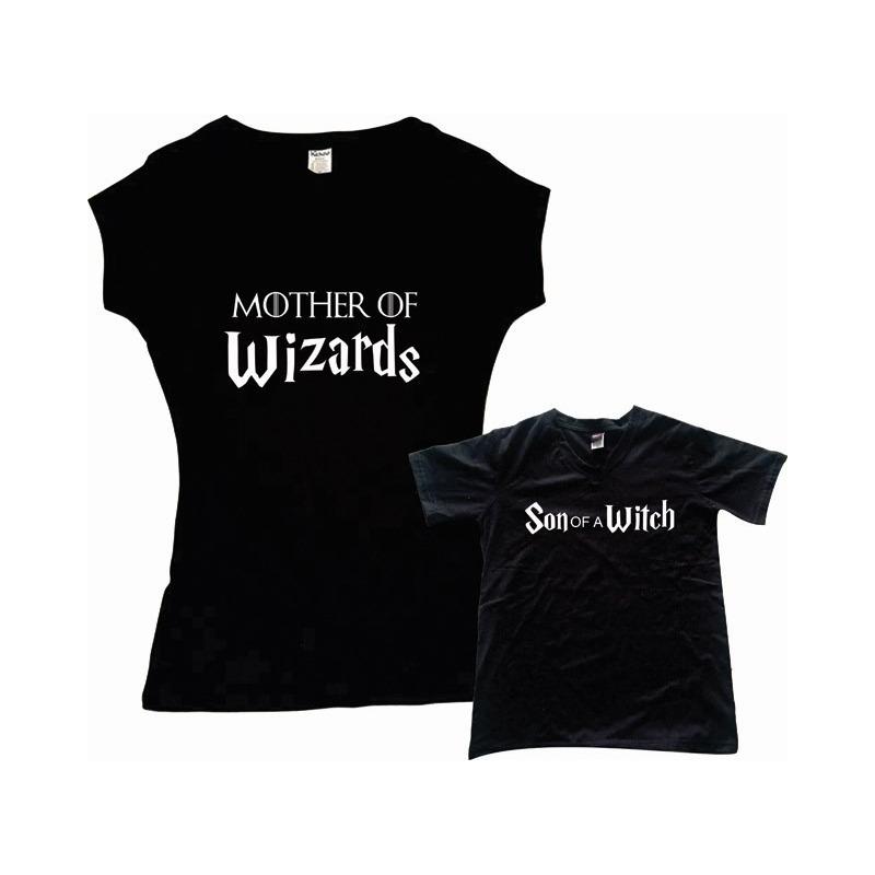 Set 2 Playeras Duo Mama Hijo Mother of Wizard Son of a Witch